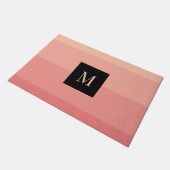 Monogram Pink Horizontal Stripe Feminine Girl Fußmatte (Schrägansicht)