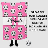 Monogram Pink Initial Soccer Ball Muster Fleecedecke