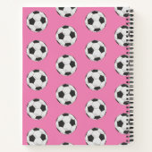 Monogram Pink Initial Soccer Ball Muster Notizblock (Rückseite)