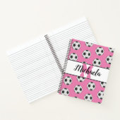 Monogram Pink Initial Soccer Ball Muster Notizblock (Innenseite)