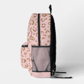 Monogram Pink Leopard Pattern Cute Girly Girls Bedruckter Rucksack (Rechts)