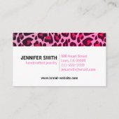 Monogram Pink Leopard Print Rockabilly Muster Visitenkarte (Rückseite)