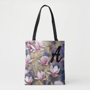 Monogram Pink magnolia Ast Aquarell lila Tasche