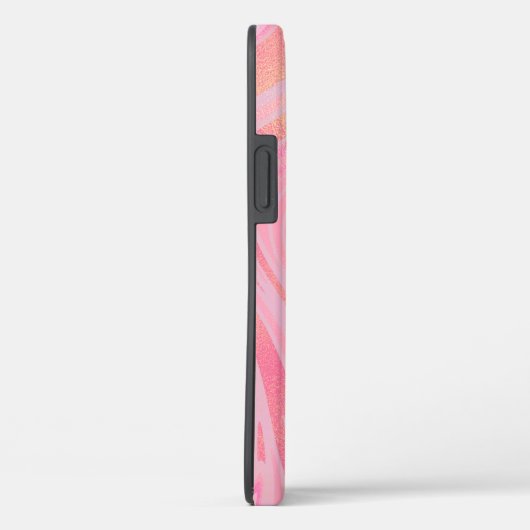 Monogram Pink Marble Swirl & Gold Glitzer Muster Case-Mate iPhone Hülle (Rückseite / Rechts)