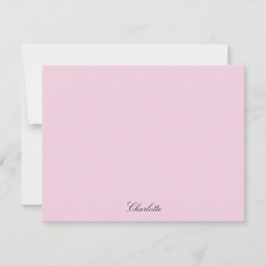 Monogram Pink Minimalistisch Modern Script Custom Mitteilungskarte (Vorderseite)