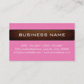 Monogram Pink Modern Leather Look Visitenkarte (Rückseite)