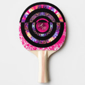 Monogram pink Modern Mandala Tischtennis Schläger (Vorderseite)