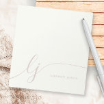 Monogram Pink Moderne Minimal Feminine Rose Elfenb Notizblock<br><div class="desc">Monogram Pink Modern Minimal Feminine Rose ElfenbeinNotepad.</div>