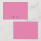 Monogram Pink Moderne Minimalistische Feminine Mitteilungskarte (Vorne/Hinten)