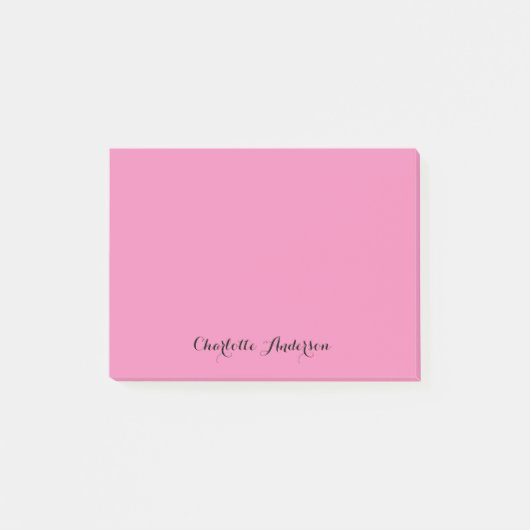 Monogram Pink Moderne Minimalistische Feminine Post-it Klebezettel (Vorderseite)