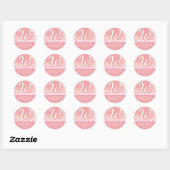Monogram Pink Name Name Adresse Runder Aufkleber (Blatt)