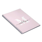 Monogram Pink Notebook Custom Initial & Name Notizblock (Rechte Seite)
