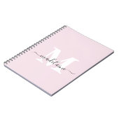 Monogram Pink Notebook Custom Initial & Name Notizblock (Linke Seite)