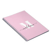 Monogram Pink Notebook Custom Initial & Name Notizblock (Rechte Seite)