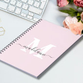 Monogram Pink Notebook Custom Initial & Name Notizblock