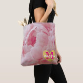 Monogram Pink Peony Wedding Party Tote Bag Tasche (Von Nahem)