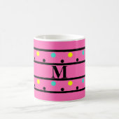 Monogram Pink Polka Dots Kaffeetasse (Mittel)