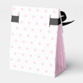 Monogram Pink Polka Dots Stripes Bevorzugung Box Geschenkschachtel (Rückseite)