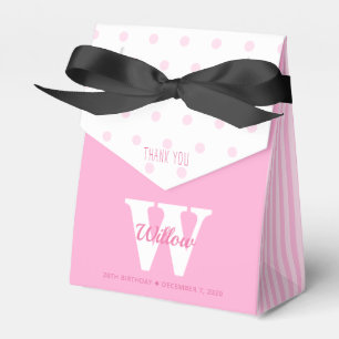 Monogram Pink Polka Dots Stripes Bevorzugung Box Geschenkschachtel