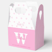 Monogram Pink Polka Dots Stripes Gable Favor Box Geschenkschachtel (Geöffnet)