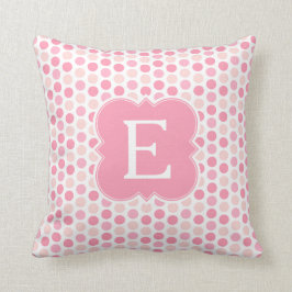 Monogram Pink Polka Dots Toss Pillow Kissen