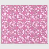 Monogram Pink - Polka Dots Wrapping Paper Geschenkpapier (Flach)