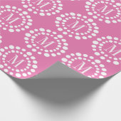 Monogram Pink - Polka Dots Wrapping Paper Geschenkpapier (Ecke)