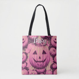 Monogram Pink Pumpkin Halloween Tasche