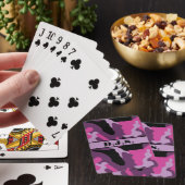 Monogram Pink, Purple, Black Camo Playing Cards Spielkarten (In Situ)