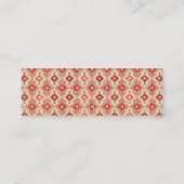 Monogram Pink Red Geo Tribal Ikat Diamond Muster Mini Visitenkarte (Rückseite)