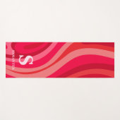 Monogram Pink Red Modern Yogamatte (Vorderseite (Horizontal))