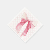 Monogram Pink Ribbon Coquette Napkin Serviette (Ecke)