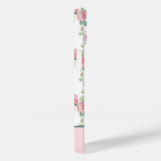 Monogram Pink Rose Blumengrün Blume Case-Mate iPhone Hülle (Rückseite / Rechts)
