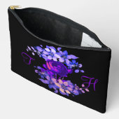 Monogram Pink Rose Elegant Custom Zubehörtasche (Offen)