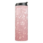 Monogram Pink Rose Gold Confetti Sparkle Bokeh Thermosbecher (Nach links gedreht)