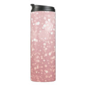 Monogram Pink Rose Gold Confetti Sparkle Bokeh Thermosbecher (Nach rechts gedreht)