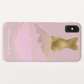 Monogram Pink - Rose Gold Foil Girl Dress Case-Mate iPhone Hülle (Rückseite (Horizontal))