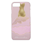 Monogram Pink - Rose Gold Foil Girl Dress Case-Mate iPhone Hülle (Rückseite)