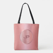 Monogram Pink Rose Gold Moderne Vorlage Trendy Tasche (Rückseite)