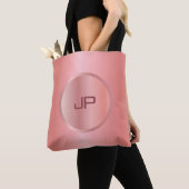 Monogram Pink Rose Gold Moderne Vorlage Trendy Tasche (Von Nahem)
