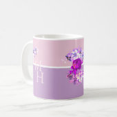 Monogram Pink Rose's Cottagecore Kaffeetasse (Vorderseite Links)