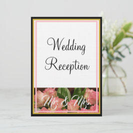 Monogram Pink Roses Wedding Mr. and Mrs. Einladung