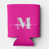 Monogram Pink Silber Persönlich Dosenkühler (Rückseite)