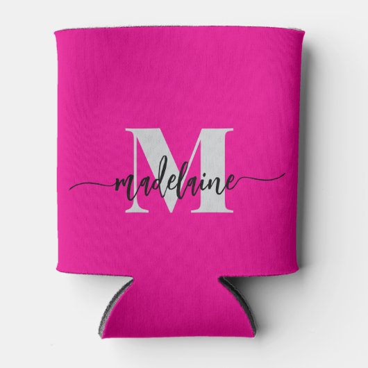 Monogram Pink Silver Black Personal Dosenkühler (Vorderseite)
