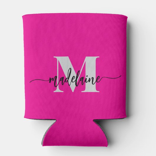 Monogram Pink Silver Black Personal Dosenkühler (Rückseite)