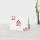 Monogram Pink Sneaker Floral Foto Brautparty Dankeskarte (Rückseite)