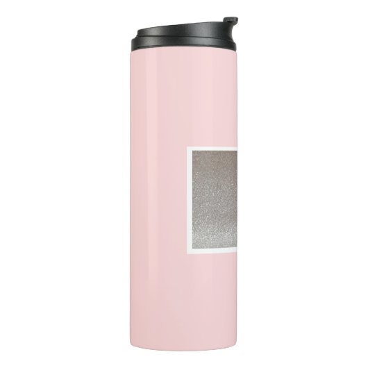 Monogram Pink Sparkle Therbler Thermosbecher (Nach links gedreht)