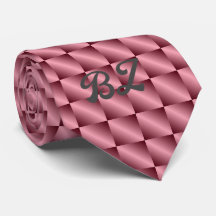 Monogram Pink Squares Neck Tie
