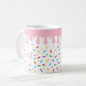 Monogram Pink Tropfen and Sprinkles Ice Cream Kaffeetasse (Vorderseite Links)