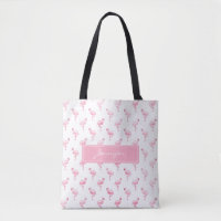 Monogram Pink Tropical Flamingo Summer Pattern